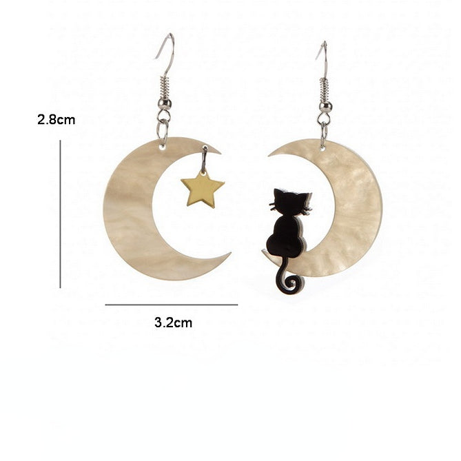 Gatito Luna Estrella Pendientes De Plastico al por mayor